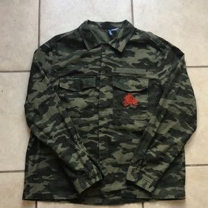 H&M camouflage button up coat